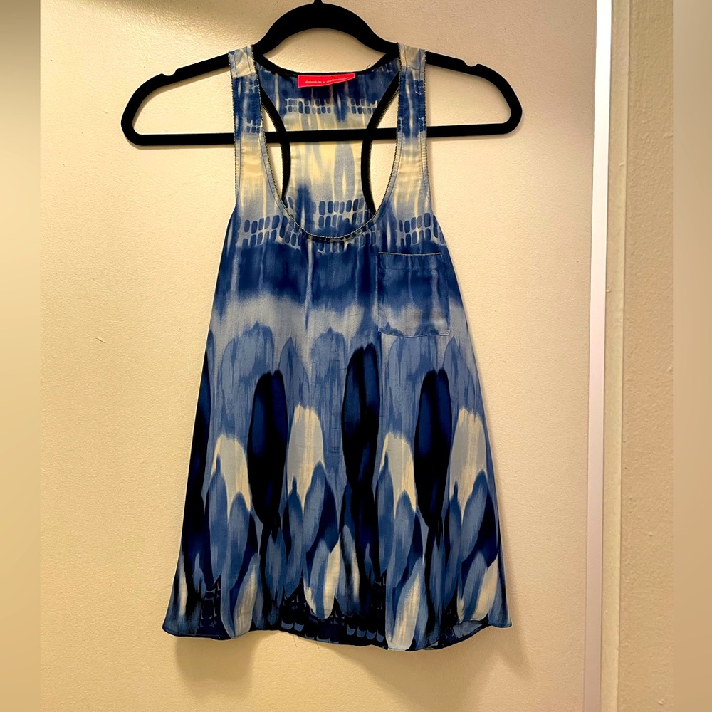 Blue and White Racerback Tank
